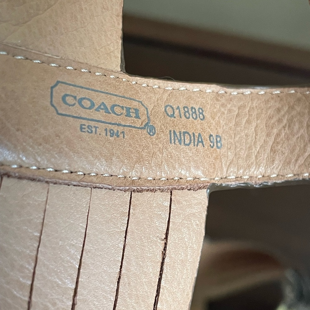 Coach India Bronze Thong Wedge Sandals - Picture 7 of 8